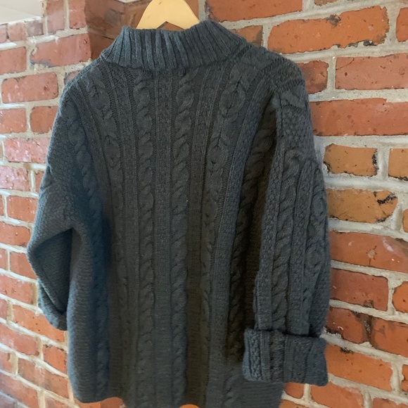 100% Merino Wool AranCrafts Ireland Zip-up Sweater - Picture 3 of 4